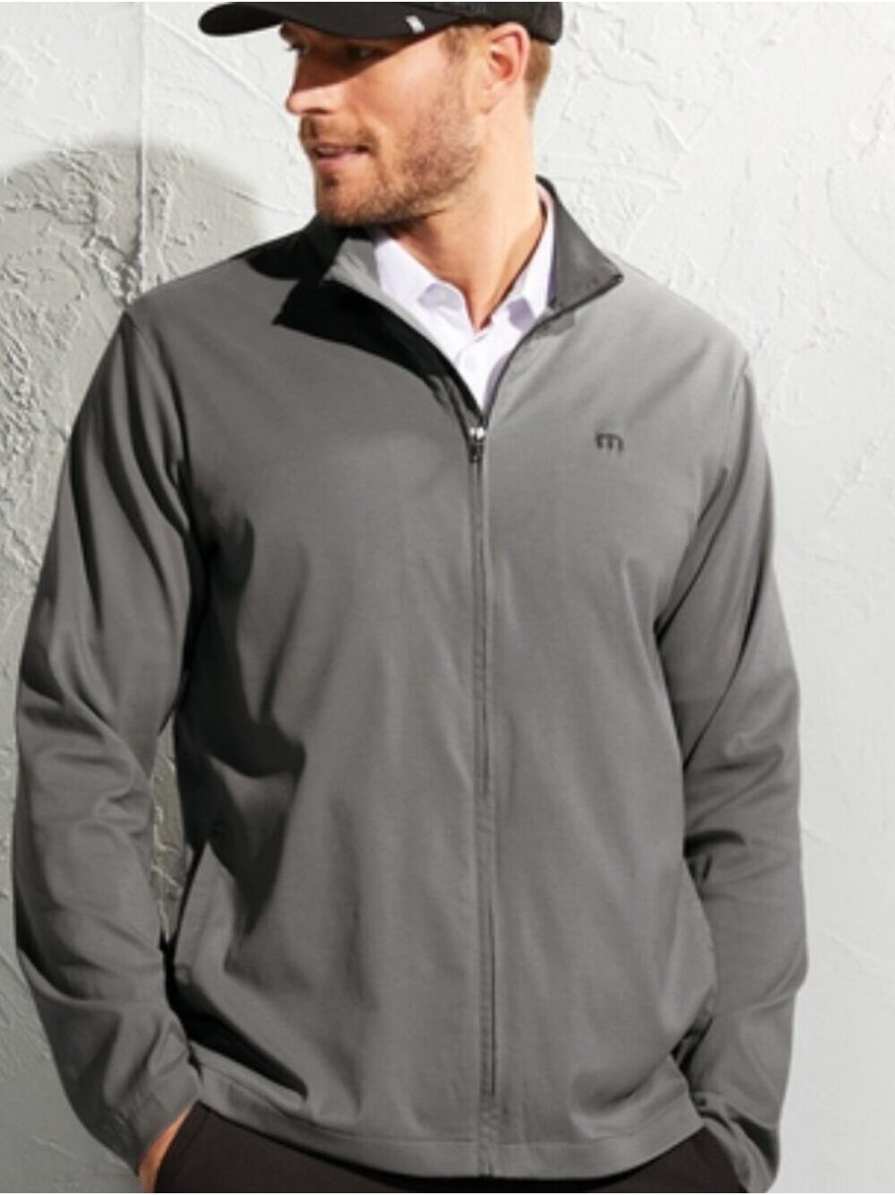 Travis Matthew Surfside Mens Lightweight Heaghered Gray Fjll Zip Jacket L